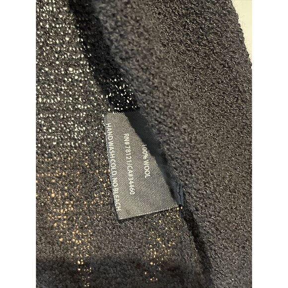 Eileen Fisher Italian Yarn Wool Black Cardigan Sweater Top Shirt Size Medium - Picture 7 of 8